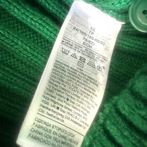 Banana Republic Athletics Varsity Logo Cardigan Green Pink Yellow Size XS - Picture 9 of 10